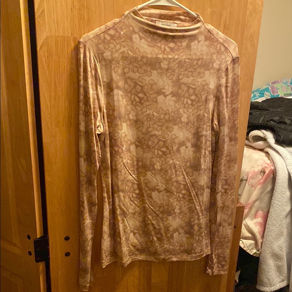 Floral Long Sleeve Top in Brown